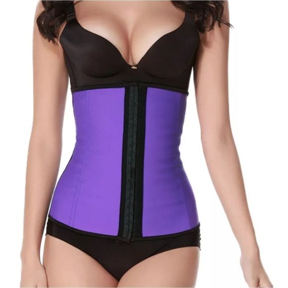 PURPLE LATEX WAIST TRAINER 9 STEEL BONES - Picture 1 of 5
